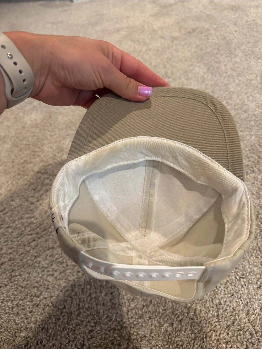 George Hats Infant Two-Tone Canvas Cap in Cream and Tan